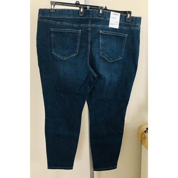 SONOMA WOMENS JEGGING 24W SHORT DEMIN ELASTIC WAIST PULL ON HIGH RISE POCKETS - Picture 2 of 12